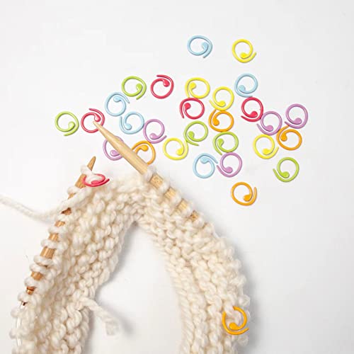 Image of Wonafa 30pcs Spiral Stitch Markers for Knitting & Crochet, Metal, Adults
