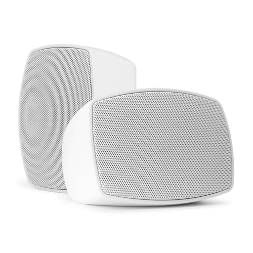 Power Dynamics PD BHW30WH Altavoces de pared de 3", línea de 8 ohmios, altavoces de pared para interior/exterior resistentes a la intemperie en blanco, altavoz de línea de 100 V altavoz de instalación