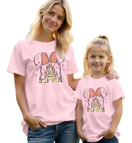Image of Magical Shirts Women Girls Family Vacation Matching Shirt Magic Kingdom T-Shirt Mommy and Me Trip Short Sleeve Tops