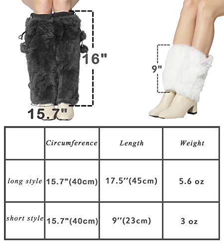 Image of Fur Story Fur Leg Warmers Real Fur Rabbit Winter Leggings Boot Toppers for Women