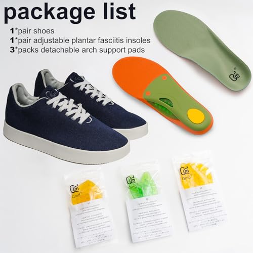 Image of Adjustable Arch Support Insert Insoles for Men Women Plantar Fasciitis Relief, One Pair Comfortable Shoes with Plantar Fasciitis Insoles for All Sports, Shock Absorption & Injury Prevention
