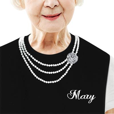 Classy Pal Women's Waterproof Adult Bib with Embroidered Design, Reusable,