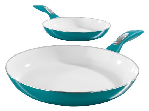 TV Unser Original 04949 Bratmaxx Juego de 2 Sartenes de Cerámica, Verde Esmeralda