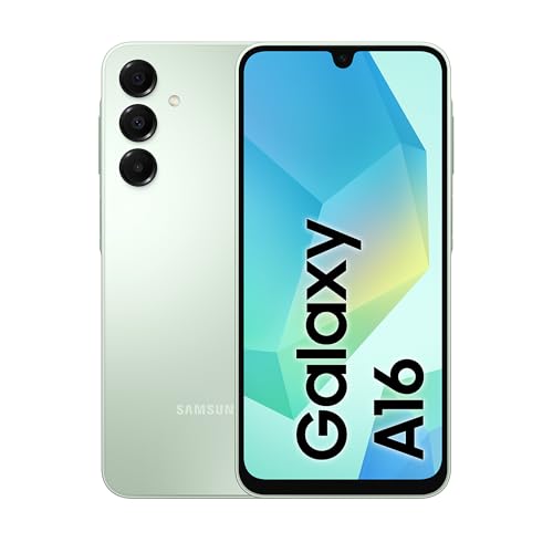 Samsung Galaxy A16, 3 anni di Garanzia del produttore, Android 14, Display Super AMOLED 6.7' FHD+, 4GB RAM, 128GB, Batteria 5.000 mAh, IP54, memoria espandibile, Light Green [Versione Italiana]