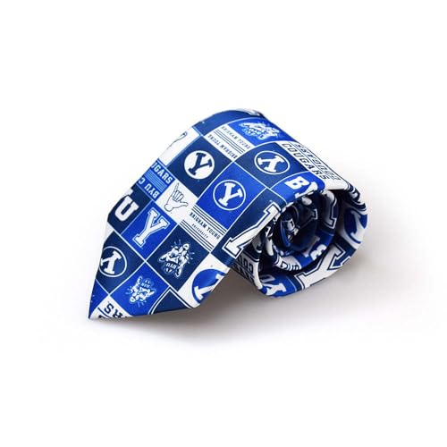 Fan Frenzy Gifts BYU Men's Logos Tie Officially Licensed Brigham Young University Cougars Tie