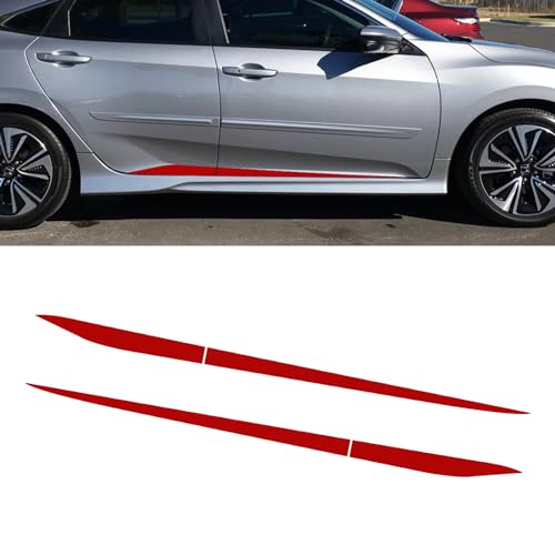 Autocollant pour jupe latérale Honda Civic rouge look sportif pour vos trajets