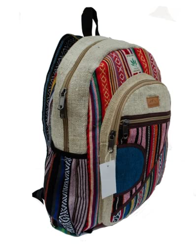 Himalayan Fashion Rainbow Multicolor Large Pocket Hemp American Native Design Backpack4
