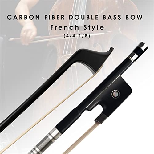 Kerrey Upright Double Bass Bow Carbon Fiber Stick White Mongolia Horsehair Ebony Frog Parisian Eye Violins Bow #TOP1