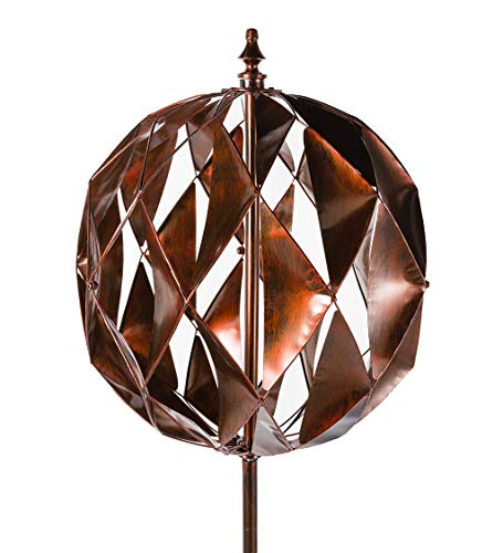 Plow & Hearth 54472Cop Harlequin Ball Wind Sculpture, Copper #TOP3