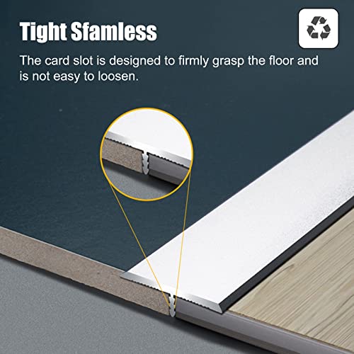T-Molded Aluminum Floor Transition Strip For Wood On Tile/Wood On Wood/Laminate On Floor Tiles, Extra Wide 4Cm Heavy Duty Floor Edging Strips (Purple Gold 90Cm/35.4In) #TOP3