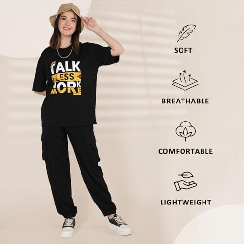 Image of CHKOKKO Casual Co ord Set For Women Stylish Summer Wear Cord Half Sleeves Round Neck Track Suit Coords Travelling Outfit Western Ladies Co ords