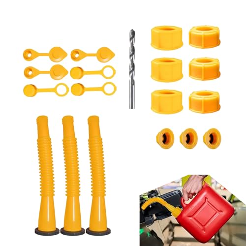 ZBGUN 3 Sets Car Tank Seal Threaded Pipe Replacement with Gasket, Hexagonal Vehicle Nut Plug with Screw Collar Caps, Universal Waterproof Automotive Protective Cap for Truck SUV Car (Yellow)
