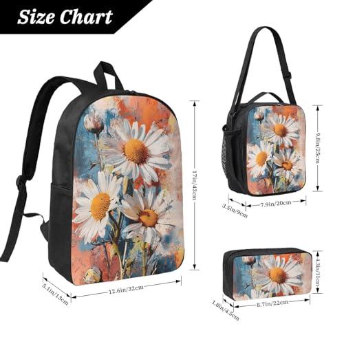 Little Daisy Backpacks 3 Pcs Lightweight Casual Backpack with Fun Graphic Cartoon Print for Hiking Commuting2