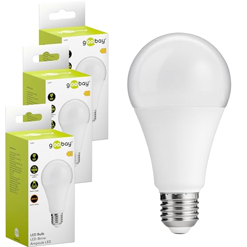 Goobay 74110 E27 LED Birne 15 Watt - Warmweiße Lampe für E27 Fassungen - Energiesparend Mattiert - Ersatz für Glühbirne - 3 Stück Weiß