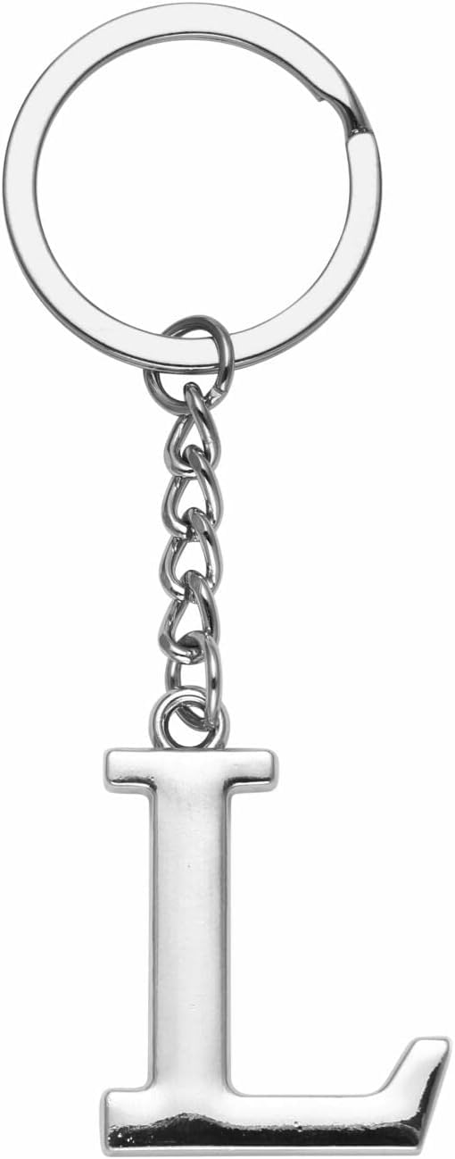 LUODAN Portachiavi Regalo donna uomo,argento A-Z 26 lettera iniziale ciondolo portachiavi - Regalo sorelle amicizia idee regalo migliore amico compleanno