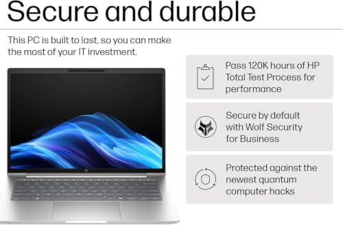 Image of HP ProBook 4 G1ah Business AI PC Laptop (14 inch FHD+ Anti-Glare, AMD Ryzen 5 220 (> Intel Ultra 7 155U), 16GB DDR5, 512GB SSD, Radeon 740M Graphics), HP Wolf Security, 1080p Webcam w / Shutter, Win 11 Pro
