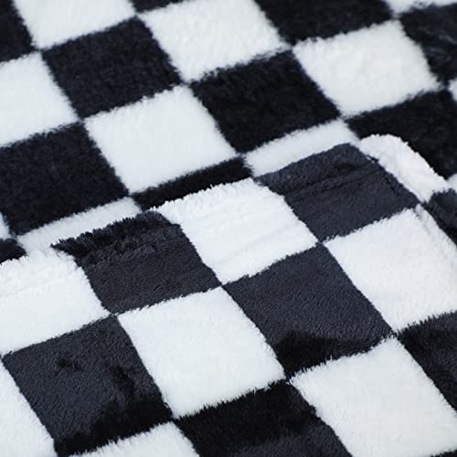 Tps Checkered Throw Blanket (Black & White) – Ultra Warm And Cozy For All Season, Plush Microfiber Blanket, Warm Blanket For Bed, Home Decor Blanket, Bed Decor, White Microfiber Throw Blanket 50” 70” #TOP3