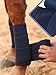 GemRebel Horse Polo Wraps Upgrade with Bling Leg Wraps for Horses 4-Pack Fleece Leg Wraps Stable Supplies-Navy M