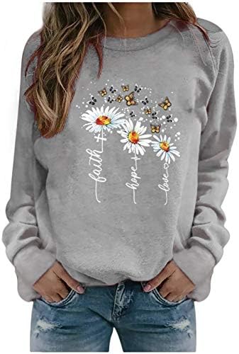 Womens Long Sleeve Layering Shirt Winter Womens Casual Tops Ladies Sunflower Print Sweatshirt Blouse Tee Sweater Lady's,Friends Gifts for Women Tv Show