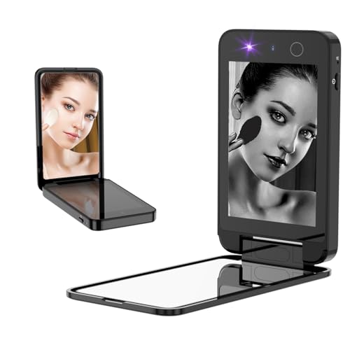 DESCHEN UV Camera UV Mirror for Sunscreen Test Rechargeable 4 Inch Portable Double-Sided Travel Smart UV Lens Compact Sunscreen Testing Camera Mirror Skin Sun Protection
