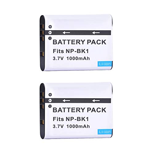 Tectra 2 Pack Np-Bk1 Rechargebale Batteries And Led Usb Charger For Sony Cybershot Mhs-Pm5 Dsc-W180 Mhs-Cm5 Dsc-W370 Dsc-S980 Dsc-S750 Dsc-S780 Dsc-S950 Dsc-W190 Mhs-Cm1 Mhs-Pm1 Cameras #TOP2