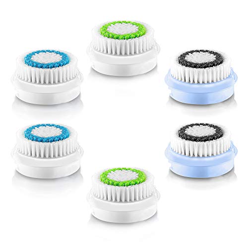 Facial Cleansing Brush Head, Exfoliator Facial Brush Head Quality Replacement Brush Head Facial Cleaning Tool (6 Pack)