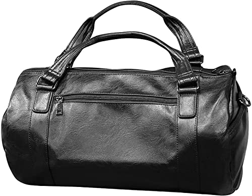 Carry On Garment Bag, Waterproof Mens Garment Bag for Travel Business, Large PU Leather Duffel Bag Overnight Gym Sports Weekend Bag Wear-Resistant and Non-Slip3