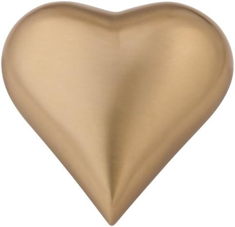 Brushed Gold Heart Keepsake Cremation Urn for Ashes, Brass, Gold Urn, Keepsake Sized Cremation Urn, 3 Inches Wide