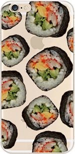 iPhone 6 Plus Case, Deco Fairy Protective Case Bumper[Scratch-Resistant] [Perfect Fit] Translucent Silicone Clear Case Gel Cover for iPhone (real sushi overload for iPhone 6 Plus)