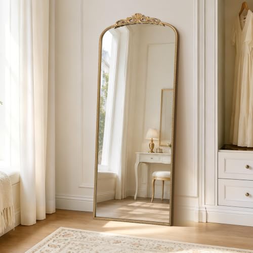 Micasso Gold Full Length Mirror: 26''x63'' Large Vintage Floor Body Mirror