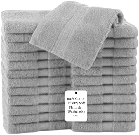 Towels towels Pack of 12 Cotton Face Cloths Set (30 x 30 cm) Super Soft Extra Absorbent Quick Dry Washcloths Gym Spa Sports 500-GSM (White, 6)