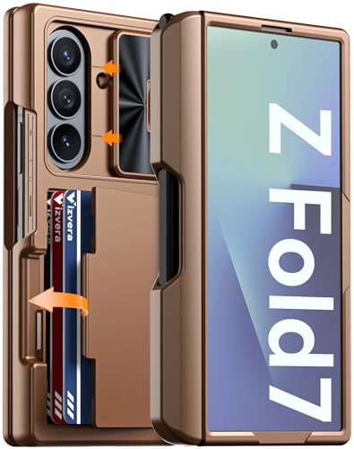 Coque silicone antichoc pour Z Fold 7 2025 avec protection caméra et design or désert