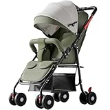 MODONG ベビーカー b型 軽量 コンパクト 折りたたみ 収納 新生児向け けいりょう 簡易ベビーカー しんせいじこう 乳母車 baby car baby stroller 新生児7か月~48か月まで (グリーン)