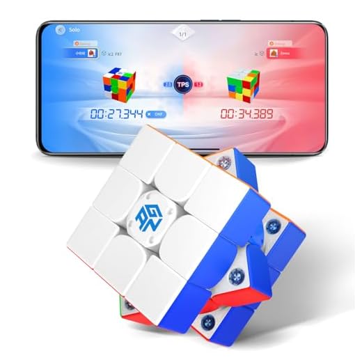 GAN 356 i Carry 2, Smart Speed Cube 3x3 Connected Speedcube Magnetic Intelligent Timer Tracking Movements Steps with App Online Competition, Battery Replaceable Frosted Version
