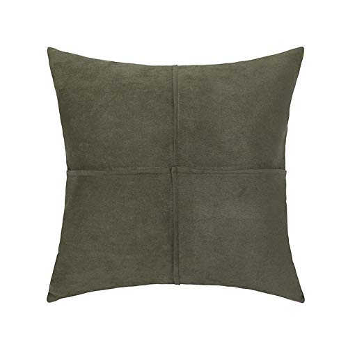 Housse de coussin vert olive moderne rustique 45,7x45,7 cm