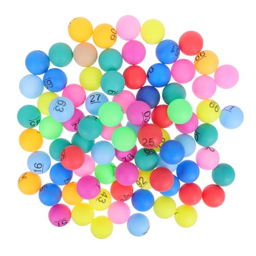 Kisangel 100pcs Numbered Balls: Colored 1-100 Numbered Raffle Balls - 4cm Small Plastic Spheres for Lottery Bingo Games Party Decorations and Family Entertainment
