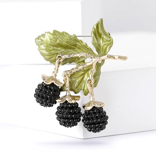 Image of Enamel Fruit Brooch for Women Rhinestones Fruit Lapel Pin Elegant Fruit Brooches Jewelry Gift, Perfect for Dresses Hat Bag