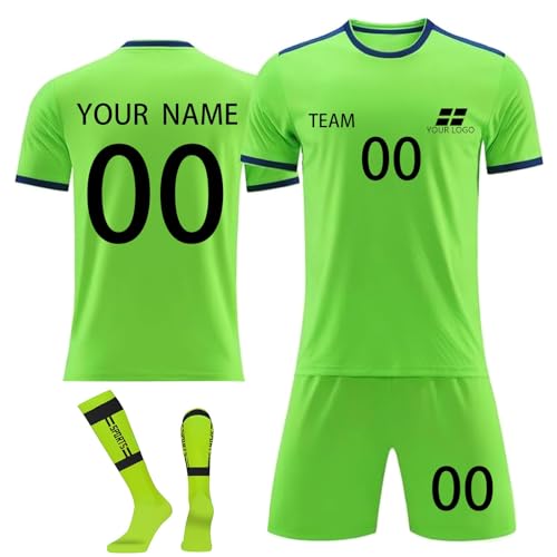 Personalisierte Fußball Trikot, Customizable Trikot Mit Namen Kinder Benutzerdefiniertes, Individuelles Fussball Trikot Shorts Socken Jungen Herren