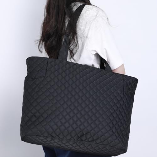 Tote Bag For Women, Lightweight Puffy Tote Bag with Compartments Quilted Shoulder Bag4