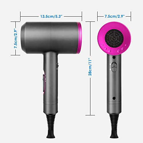Image of Sendowtek Hair Dryer 2000W Professional Negative Quick Dry Powerful with Concentrator Hot Shot Switch 3 Settings Hair Dryer with Diffuser for Women and