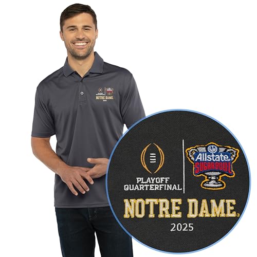 Camiseta Polo Irlandesa para Hombre Notre Dame Fighting Sugar Bowl CFP 2024-2025 de Vantage Apparel