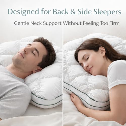 Almohada de Algodón para Cama Blanca Equilibrada miniatura 3