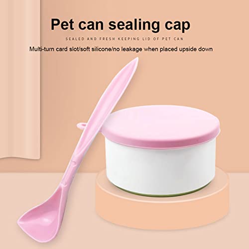Amogato 4 Can Lids+2 Spoons Pet Food Can Lids,Can Lids Covers For Dog And Cat Pet Self-Sealing,Can Cover Most Standard Size Cans Of Dogs And Cats, Bpa Free & Dishwasher Safe,Multicolor #TOP6