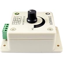 LED Strip Lights PWM Rotary Dimming Controller for LED Lights or Ribbon, 12 Volt 8 Amp