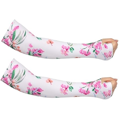 ARCLIBER Gardening Arm Sleeves Women with Thumb Hole Garden Sleeves Gardening Cooling Sun Sleeves Cover