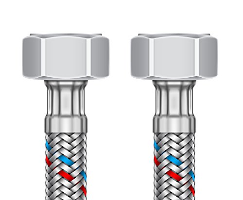 3/8" IG x 3/8" IG - ATCO® Flexschlauch Flexibler Panzerschlauch Verbindungsschlauch Anschlussschlauch Edelstahl Trinkwasserschlauch EPDM (DN8 8mm) - Diverse Längen (3/8" x 3/8" x 30cm) Cover