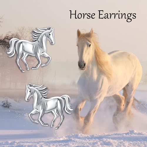 Horse/Owl/Hummingbird/Greyhound/Bunny/Manatee/Therian/Opossum Earrings 925 Sterling Silver Animal Stud Earrings Jewelry Gifts for Women 6