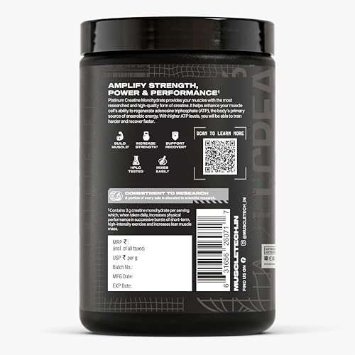 Image of MuscleTech Platinum Creatine Micronized Powder | 33 Servings, Citrus Blast | Improves Strength, Power & Muscle Recovery |Muscletech Creatine Flavored - 125g