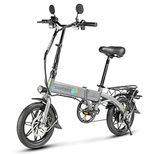 SAMEBIKE E Bike elektrische vouwfiets, 14 inch dikke banden voor volwassenen en tieners, 55 km bereik lithium accu 36 V