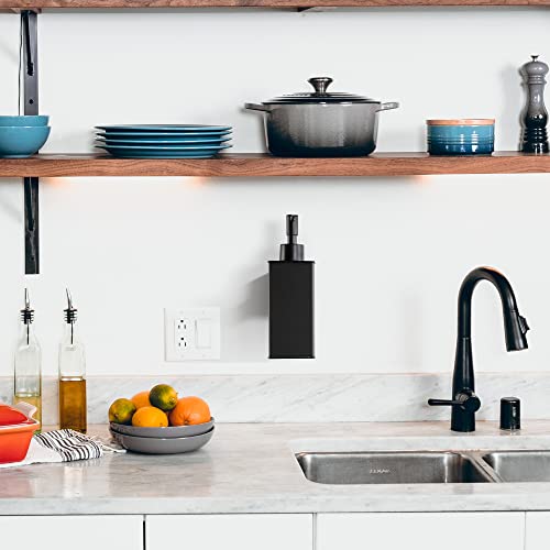 Refillable Wall Mounted, Metal Rustproof Black Hand Soap Dispenser For Bathroom Kitchen Home Hotel Bath 240 Ml #TOP3